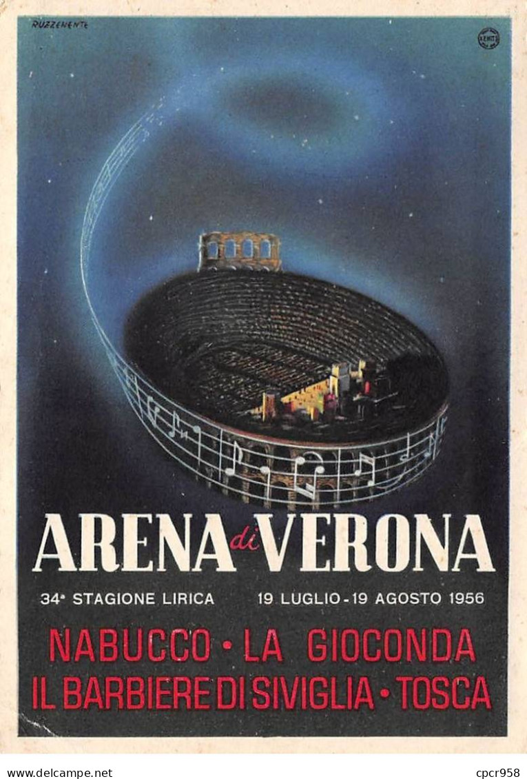 ITALIE - VERONE - SAN39596 - Arena Di Verona - Nabucco La Gioconda - Il Barbiere Di Siviglia - Tosca - Pli - 15x10 C - Verona