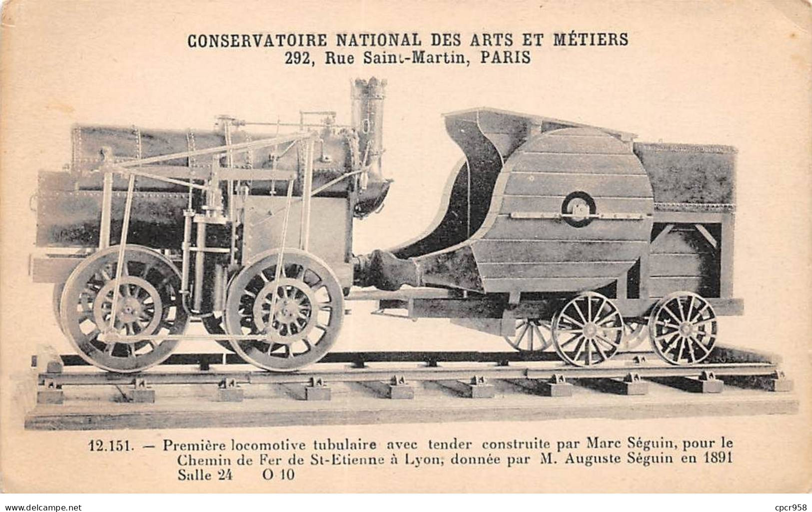 75010 - PARIS - SAN38986 - Première Locomotive Tubulaire Avec Tender Construite Par Marc Seguin - Arrondissement: 10