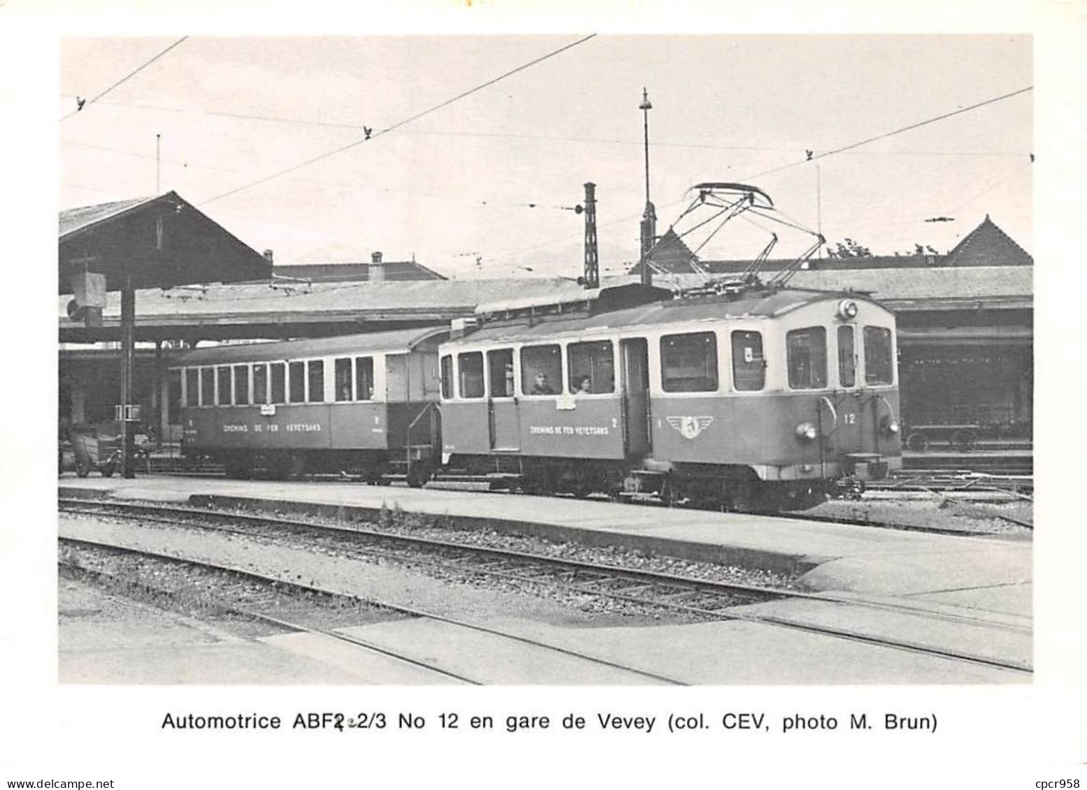 SUISSE - SAN58795 - Automotrice ABF2 2/3 N°12 En Gare De Vevey - CPSM 15x10 Cm - Autres & Non Classés