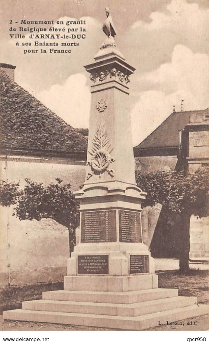 21 - ARNAY LE DUC - SAN39809 - Monument En Granit De Belgique élévé Par La Ville à Ses Enfants Morts Pour La France - Arnay Le Duc