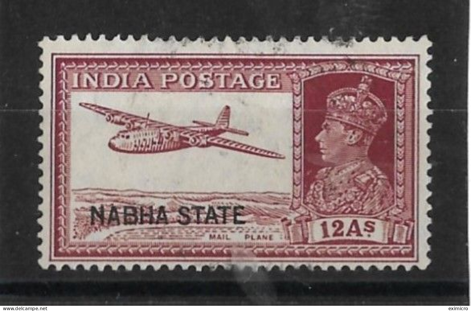 INDIA - NABHA 1938 12a SG 88 FINE USED Cat £38 - Nabha