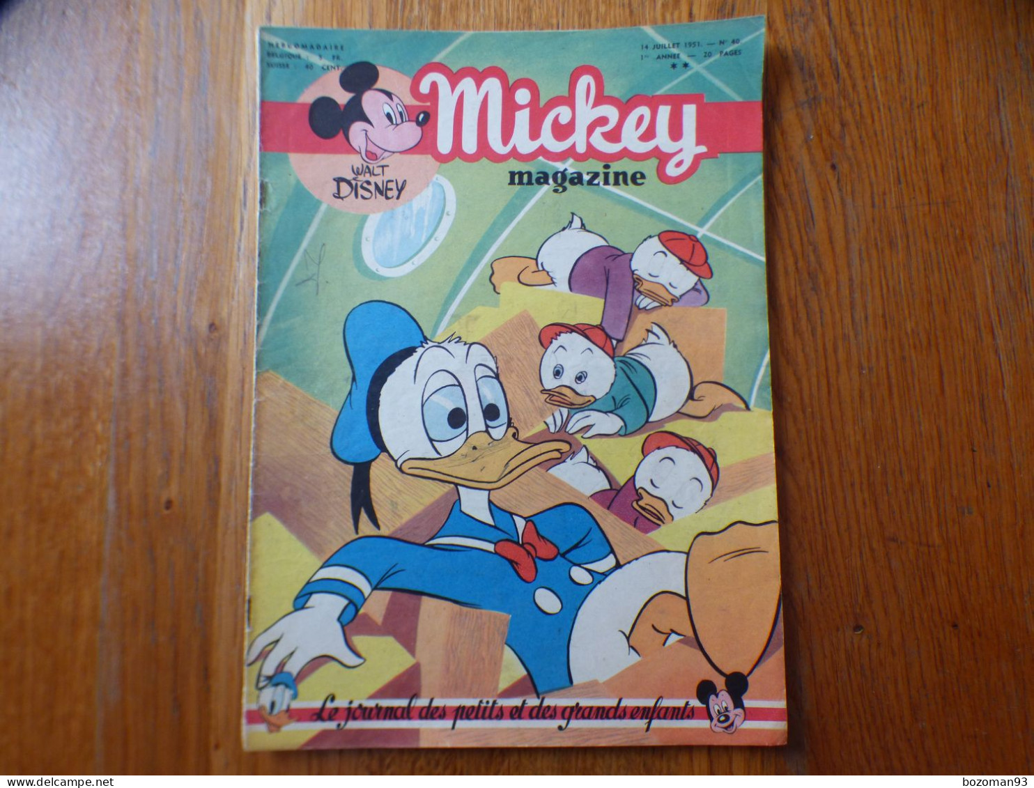 JOURNAL MICKEY BELGE N° 40 Du 14/07/1951 Avec BAMBI - Journal De Mickey