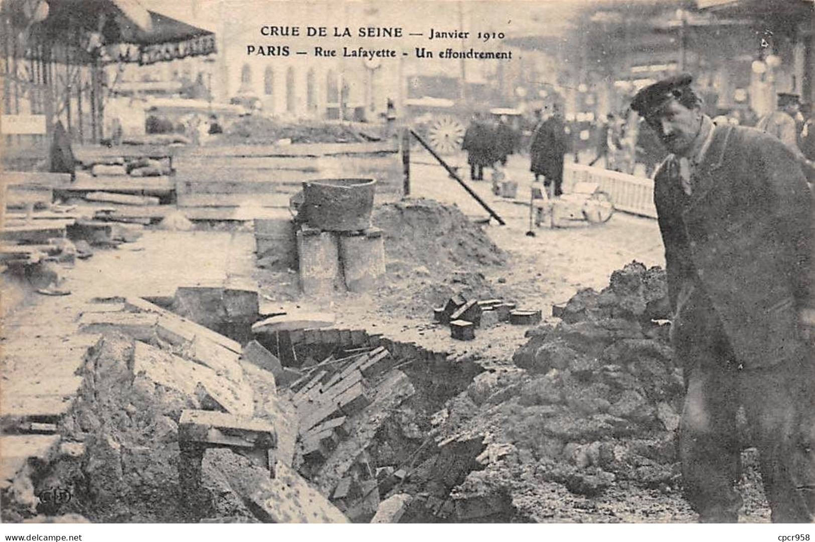 75 - PARIS - SAN55634 - Rue Lafayette - Un Effondrement - Janvier 1910 - Crue De La Seine - De Overstroming Van 1910