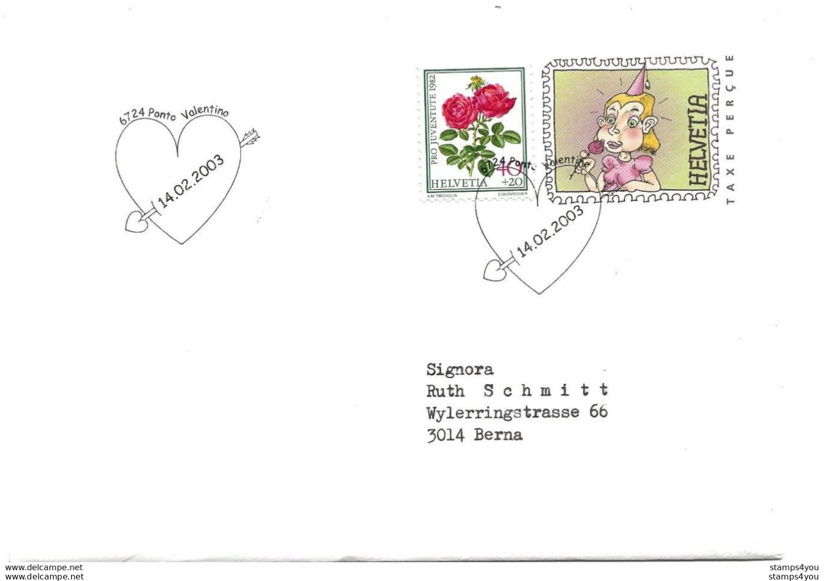 413 - 82 - Entier Postal Avec Affranchissement Complémentaire - Oblit Séciale Ponto Valentino 2003 - Postwaardestukken