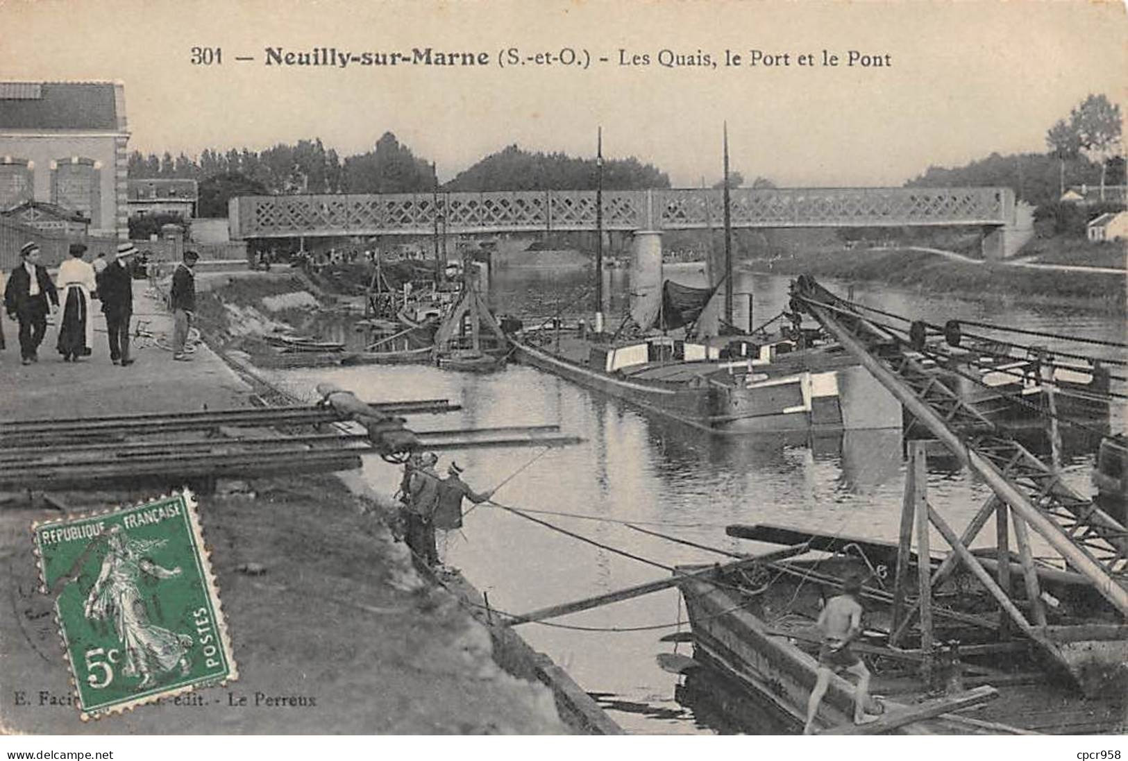 93 - NEUILLY SUR MARNE - SAN56085 - Les Quais, Le Port Et Le Pont - Neuilly Sur Marne