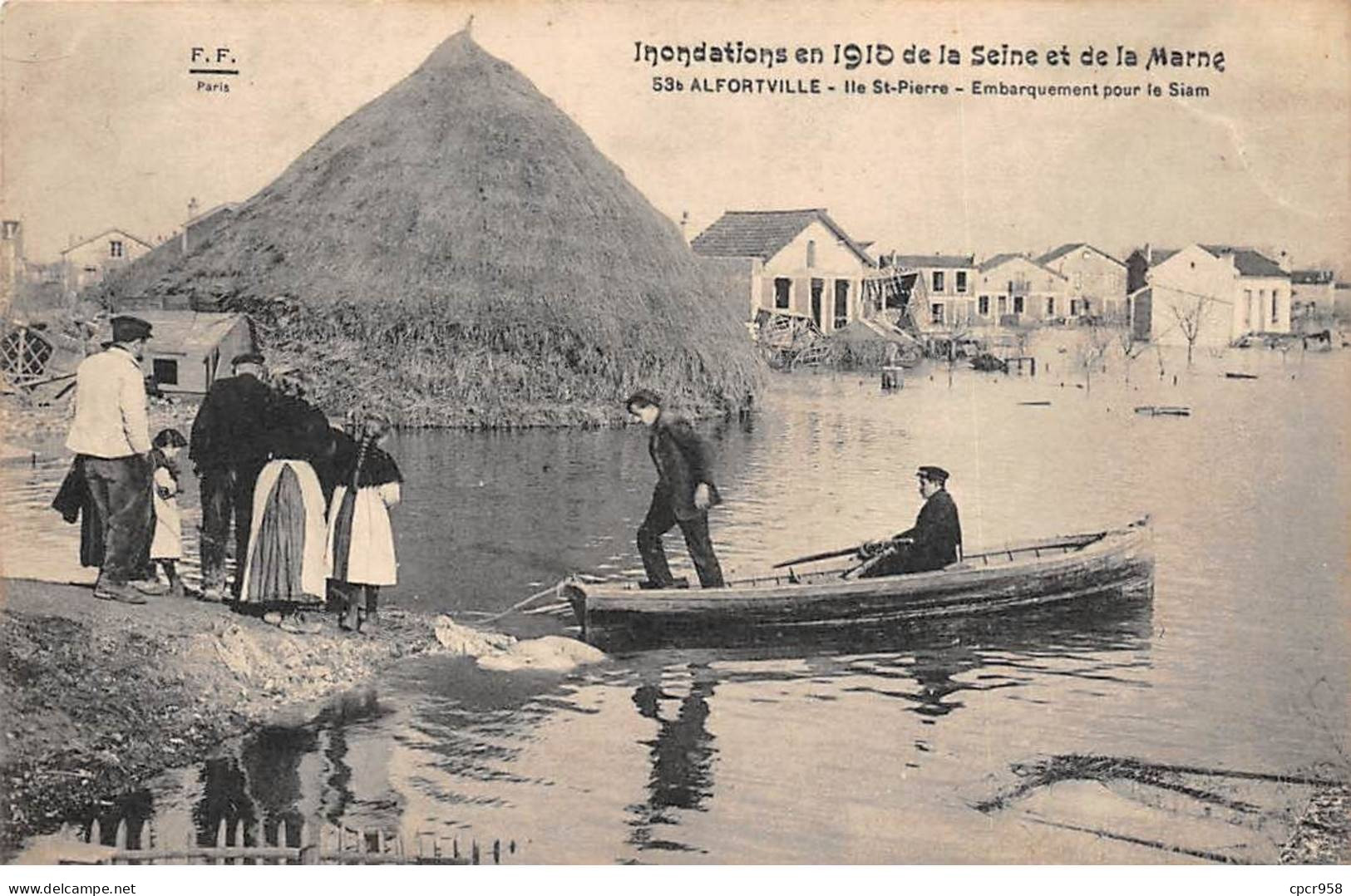 94 - ALFORVILLE - SAN56108 - Ile St Pierre - Embarquement Pour Le Siam - Inondations En 1910 De La Seine Et De La Marne - Alfortville