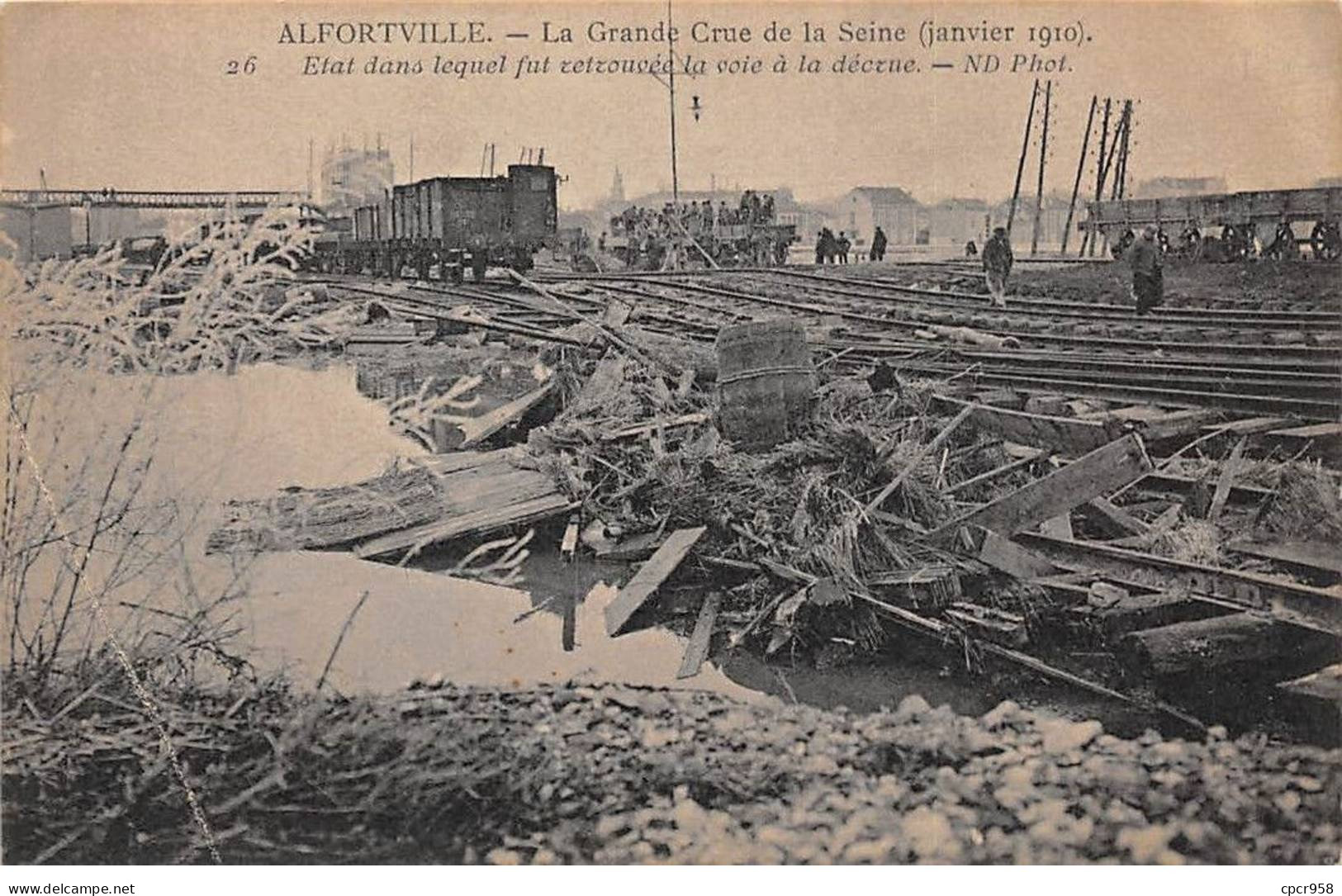 94 - ALFORVILLE - SAN56112 - La Grande Crue De La Seine - Etat Dans Lequel Fut Retrouvée La Voie à La Décrue - Alfortville