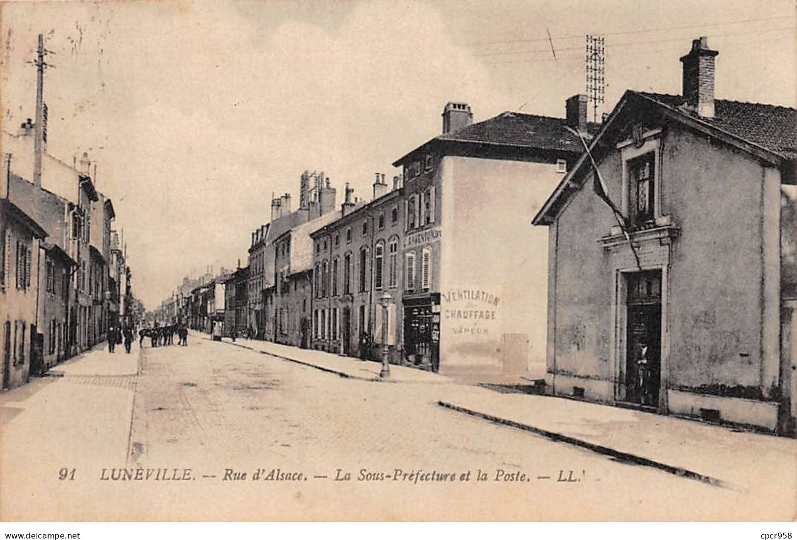 54 - LUNEVILLE - SAN54489 - Rue D'Alsace - La Sous Préfecture Et La Poste - Luneville