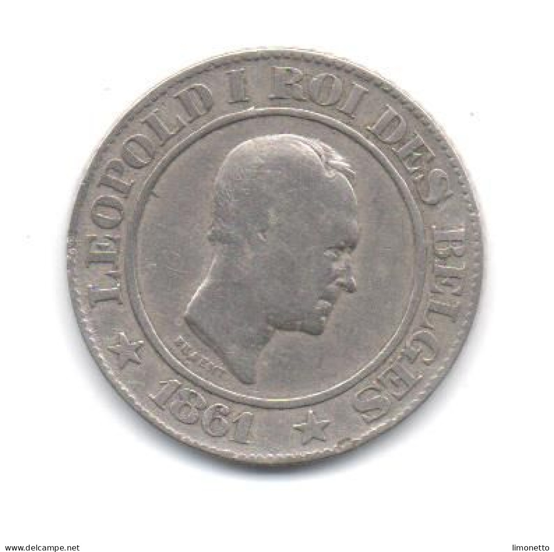 Belgique-   1861 - 20 Cts  En Nickel   Léopold 1er   -bon état-  Usure - 20 Centimes