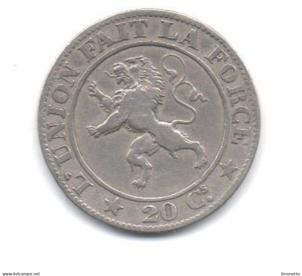 Belgique-   1861 - 20 Cts  En Nickel   Léopold 1er   -bon état-  Usure - 20 Cent