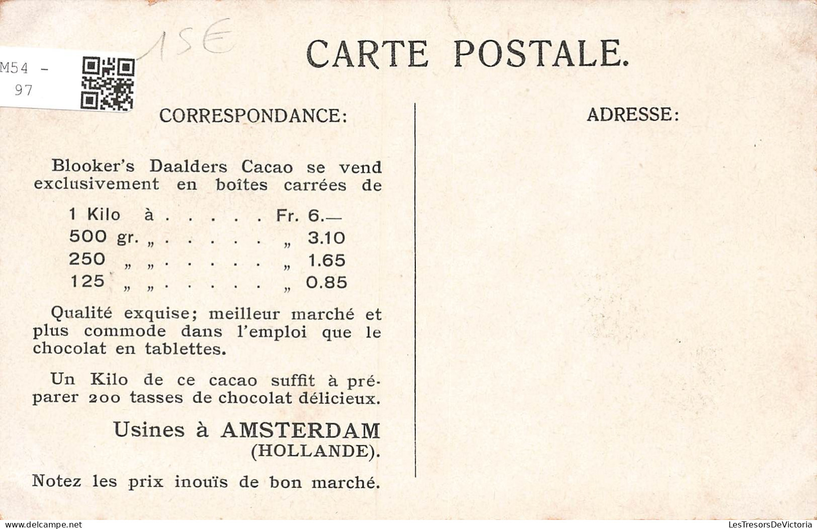 CHROMOS - Chocolat - Cacao Blooker - Usine à Amsterdam (Hollande) - Voiture Et Paysans - Carte Postale Ancienne - Other & Unclassified