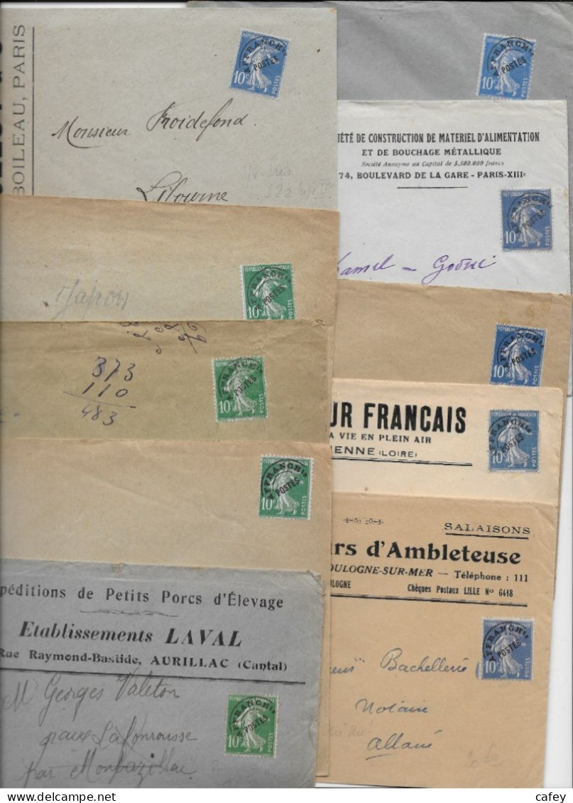 FRANCE Timbres Préoblitérés Dispersion D'une Collection 26 Lettres Timbre Type SEMEUSE CAMEE Dont Illustrés - 1893-1947
