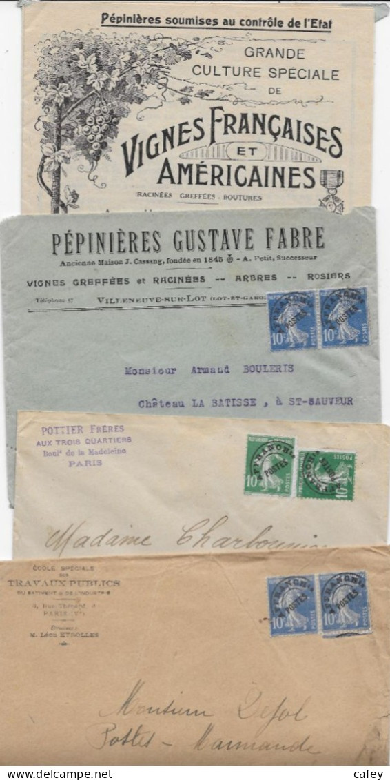 FRANCE Timbres Préoblitérés Dispersion D'une Collection 26 Lettres Timbre Type SEMEUSE CAMEE Dont Illustrés - 1893-1947