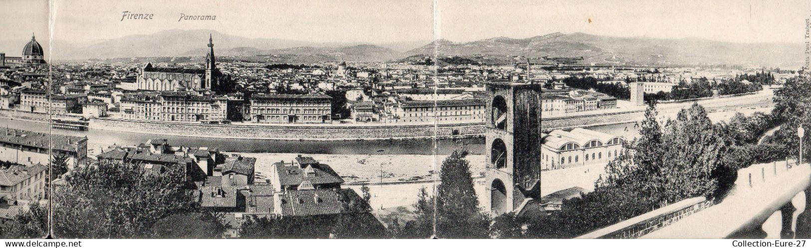 (23/04/24) ITALIE-CPA FIRENZE - FLORENCE - CARTE TRIPLE PANORAMIQUE - Firenze (Florence)