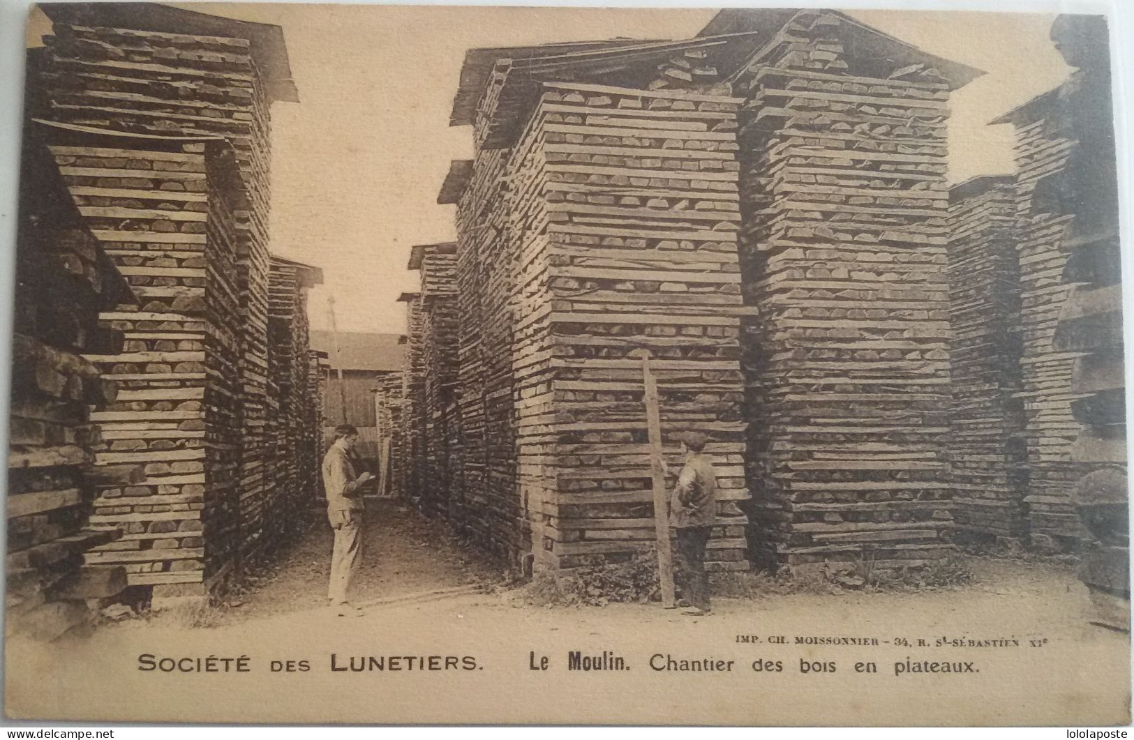 75 - CPA - PARIS 3ème 6 Rue Pastourelle - Le Moulin - Chantier Des Bois En Plateaux - Belle Carte Pub. Peu Commune -2 Ph - District 03