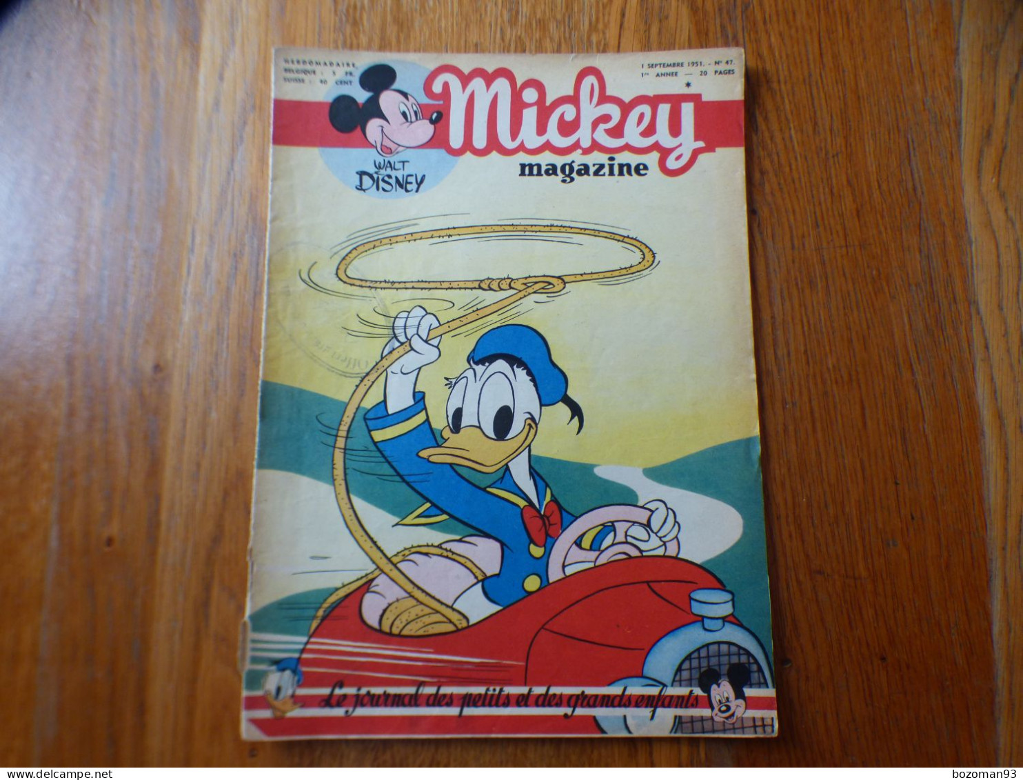 JOURNAL MICKEY BELGE N° 47 Du 01/09/1951 Jeu LA COURSE AU TRESOR - Journal De Mickey