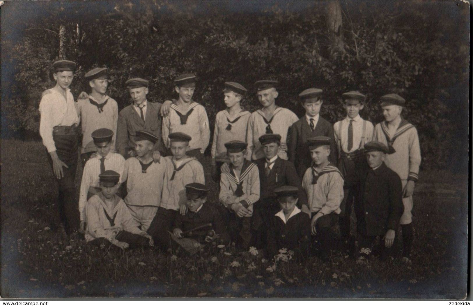 H1587 - Hübscher Junge Mode Frisur Uniform - Pretty Young Boy - Vintage - Photographie