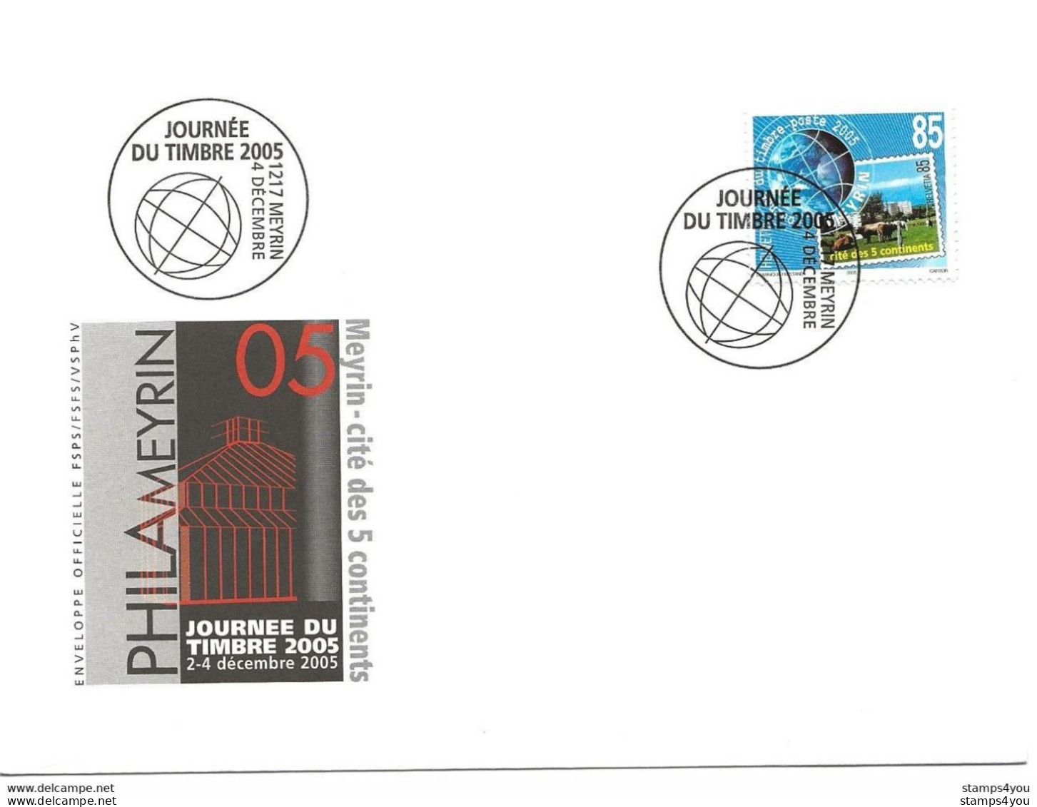 413 - 81 - Enveloppe Avec Oblit Spéciale "Journée Du Timbre Meyrin 2005" - Poststempel