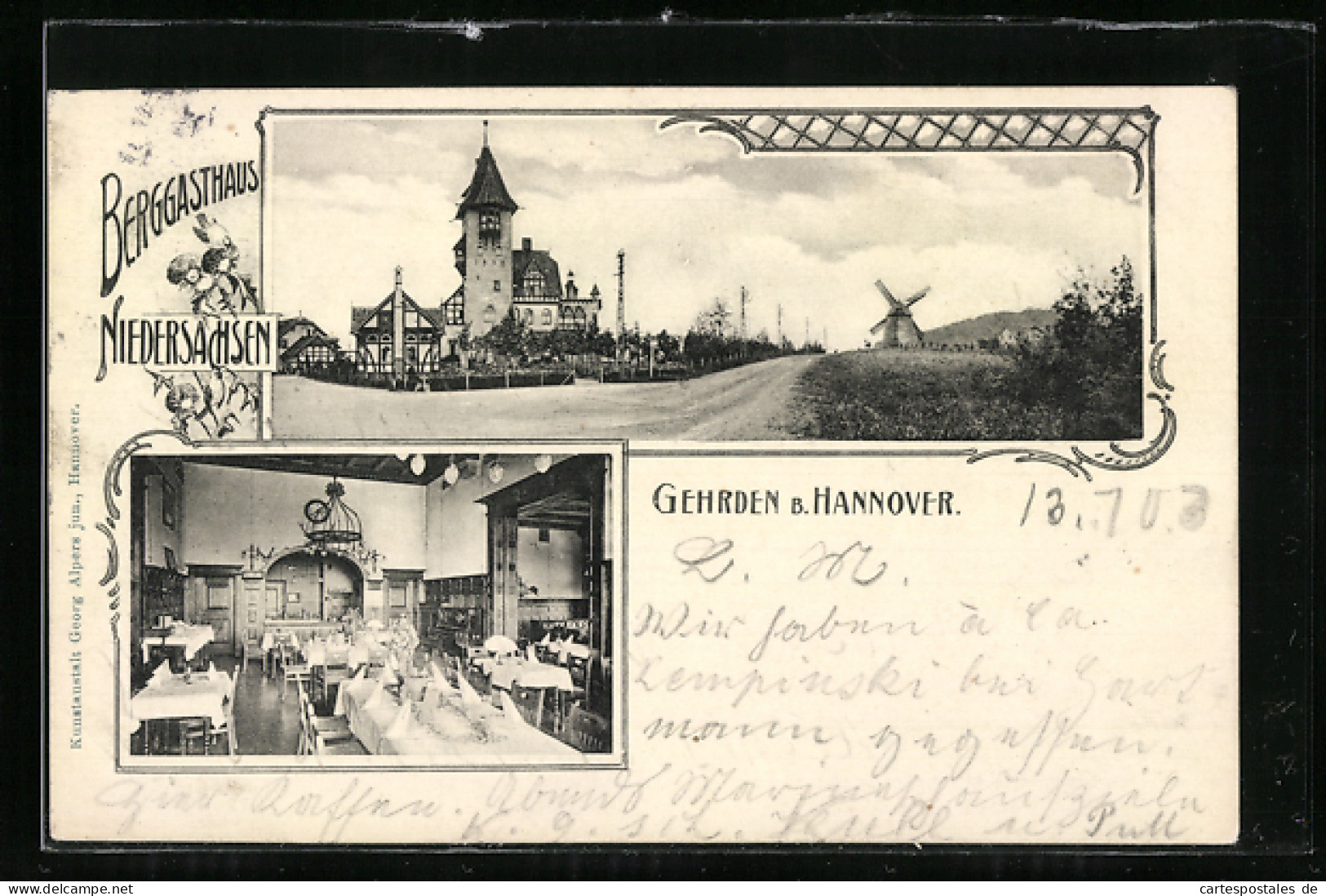 AK Gehrden B. Hannover, Berggasthaus Niedersachsen, Windmühle  - Hannover