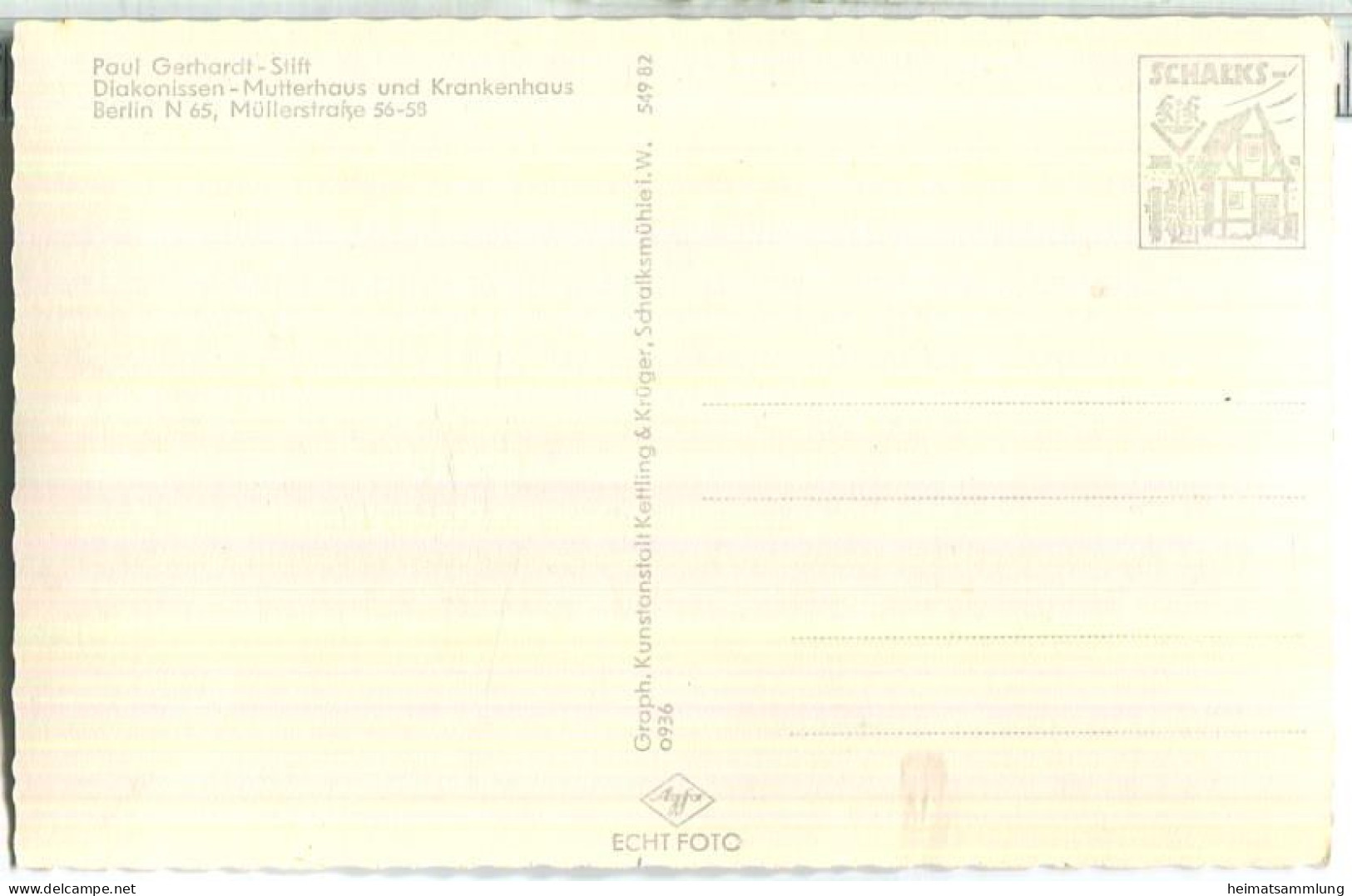 Berlin N. - Paul Gerhardt-Stift - Diakonissenstift-Mutterhaus Und Krankenhaus - Müllerstrasse 56-58 - Wedding