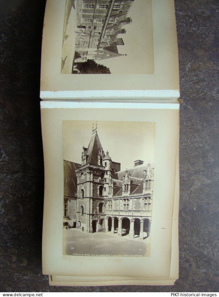 ALBUM PHOTOS ANCIEN 1880 VOYAGE BAUX PROVENCE AVIGNON ARLES NIMES MARSEILLE LYON ARCACHON CHATEAUX RENAISSANCE LOIRE TBE