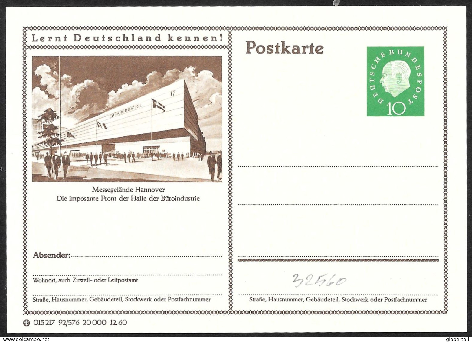 Germania/Germany/Allemagne: Intero, Stationery, Entier, Centro Espositivo Industriale Di Hannover, Industrial Exhibition - Factories & Industries