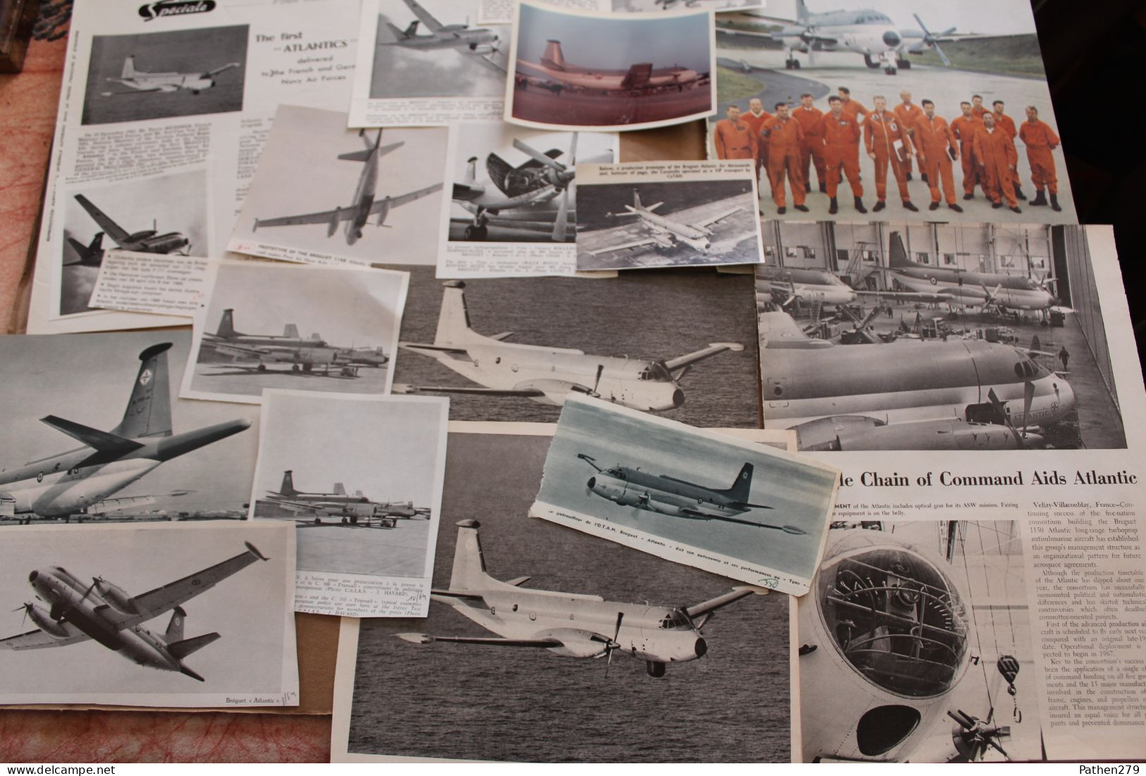 Lot De 188g D'anciennes Coupures De Presse De L'aéronef Français Bréguet 1150 "Atlantic" - Aviación