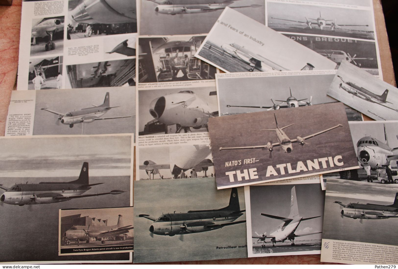 Lot De 188g D'anciennes Coupures De Presse De L'aéronef Français Bréguet 1150 "Atlantic" - Aviación