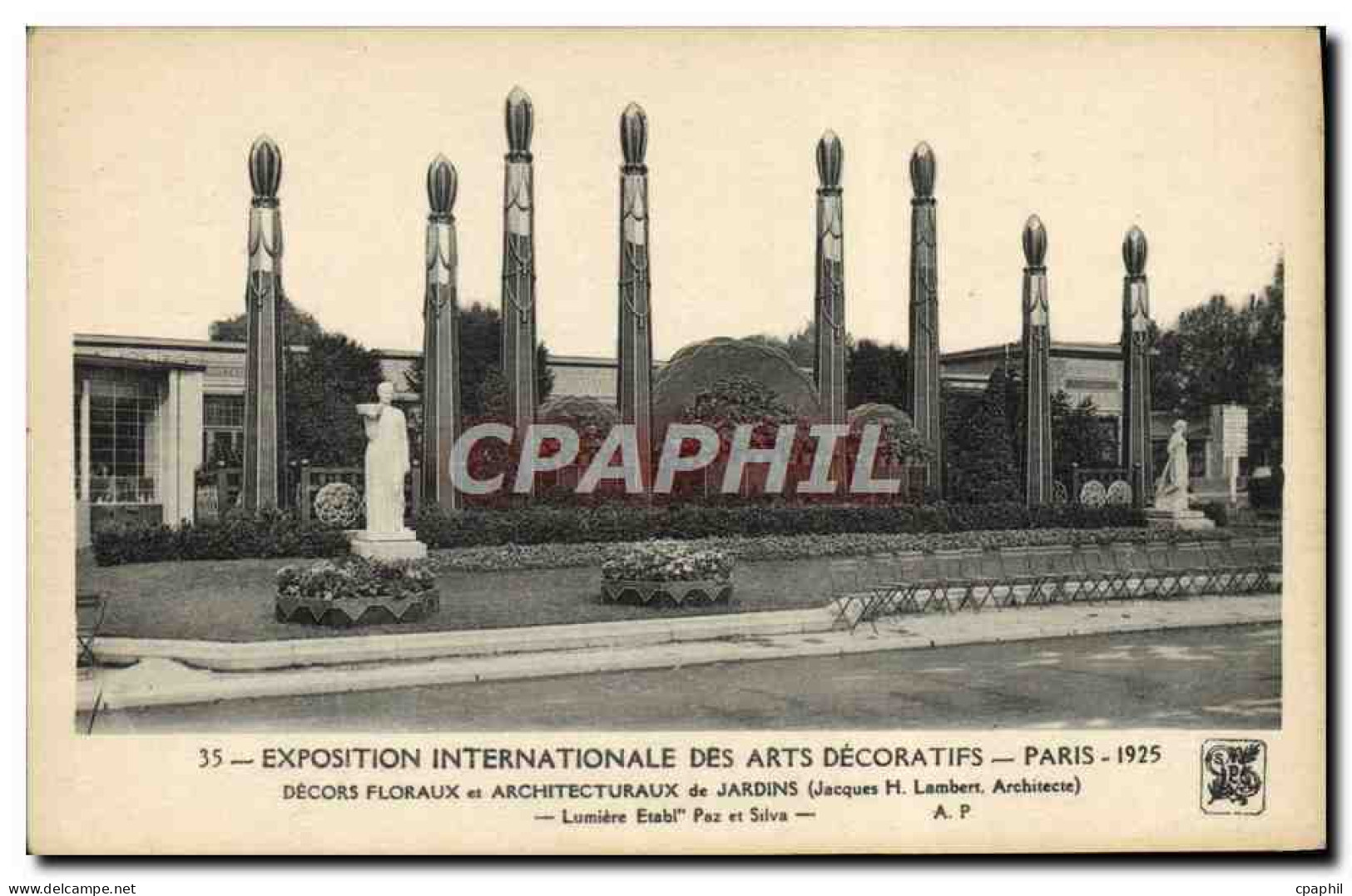 CPA Exposition Internationale Des Arts Decoratifs Paris 1925 Decors Floraux Et Architecturaux De Jar - Expositions