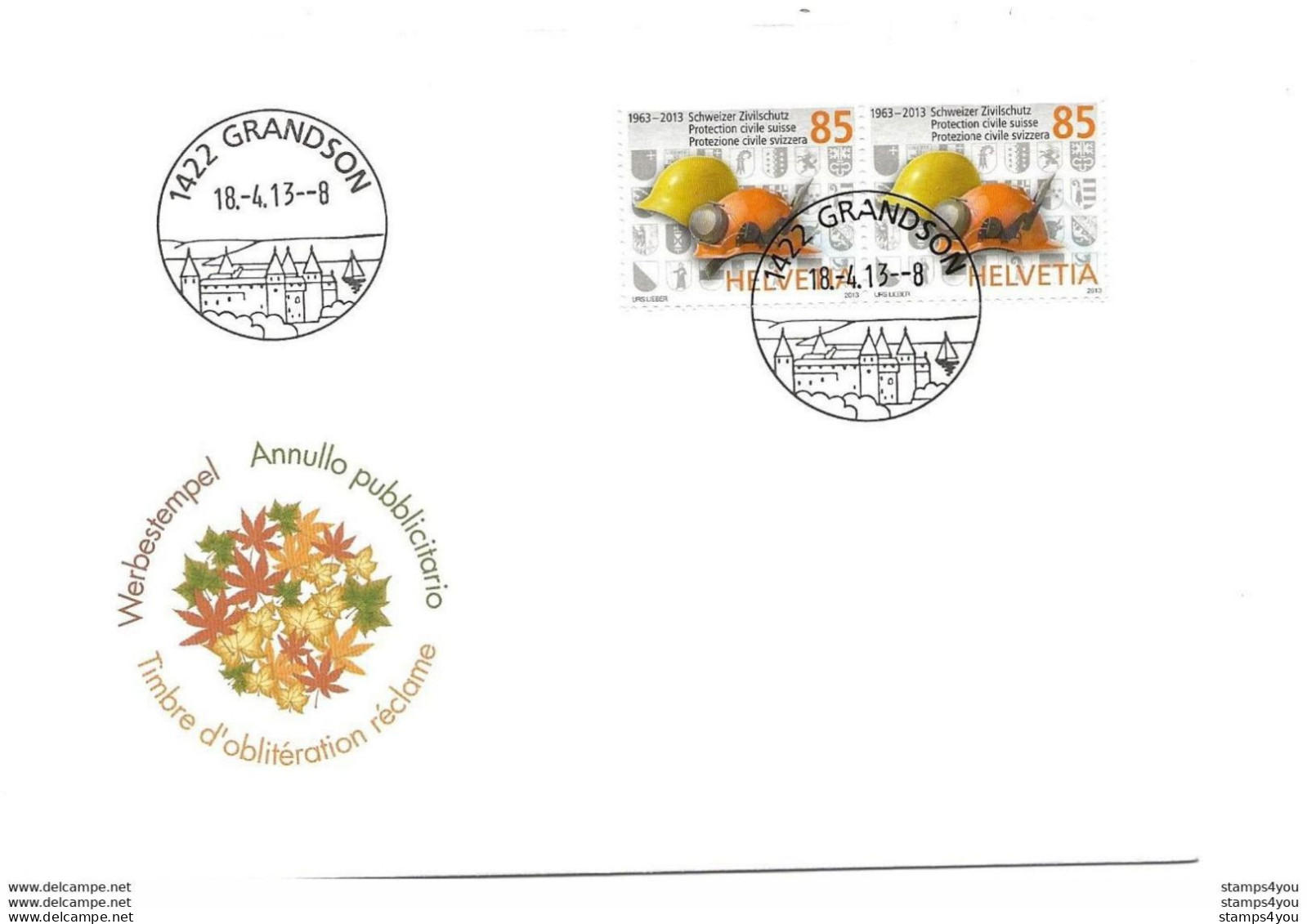 413 - 34 - Enveloppe Avec Cachets Illustrés "Grandson 2013" - Postmark Collection