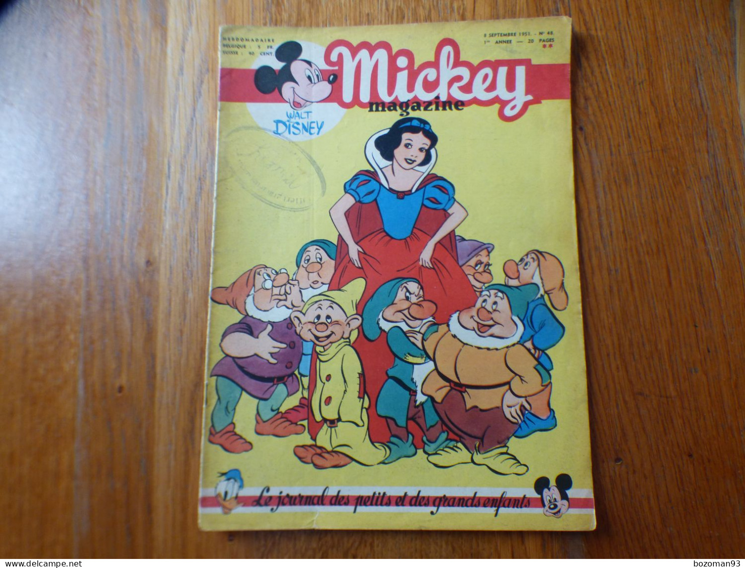 JOURNAL MICKEY BELGE N° 48 Du 08/09/1951 Avec BLANCHE NEIGE - Journal De Mickey