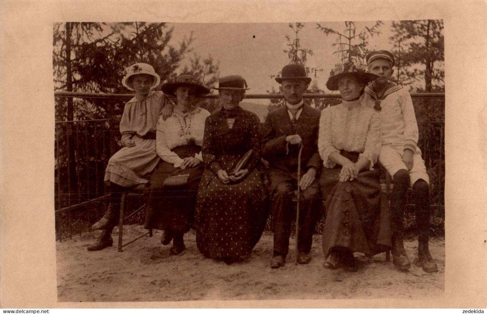 B0830 - Familienfoto Mann Frau Mit Hut - Vintage - Fotografía