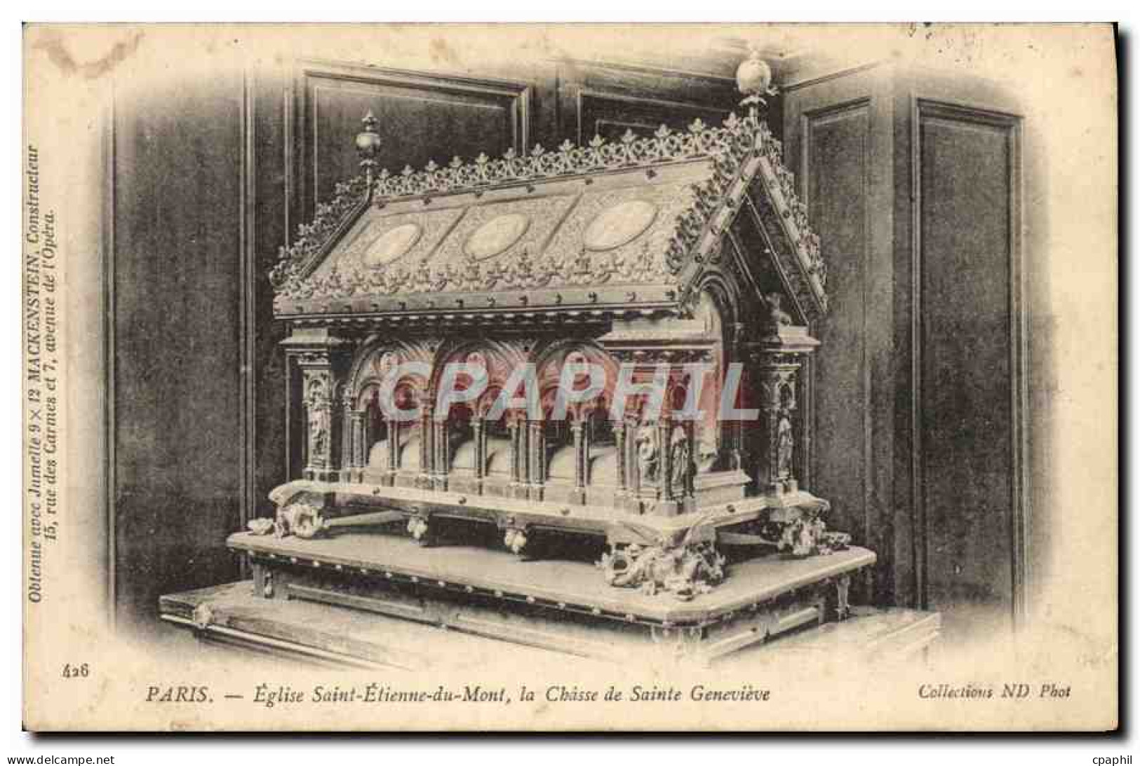 CPA Paris Eglise Saint Etienne Du Mont La Chasse De Sainte Genevieve - Autres Monuments, édifices
