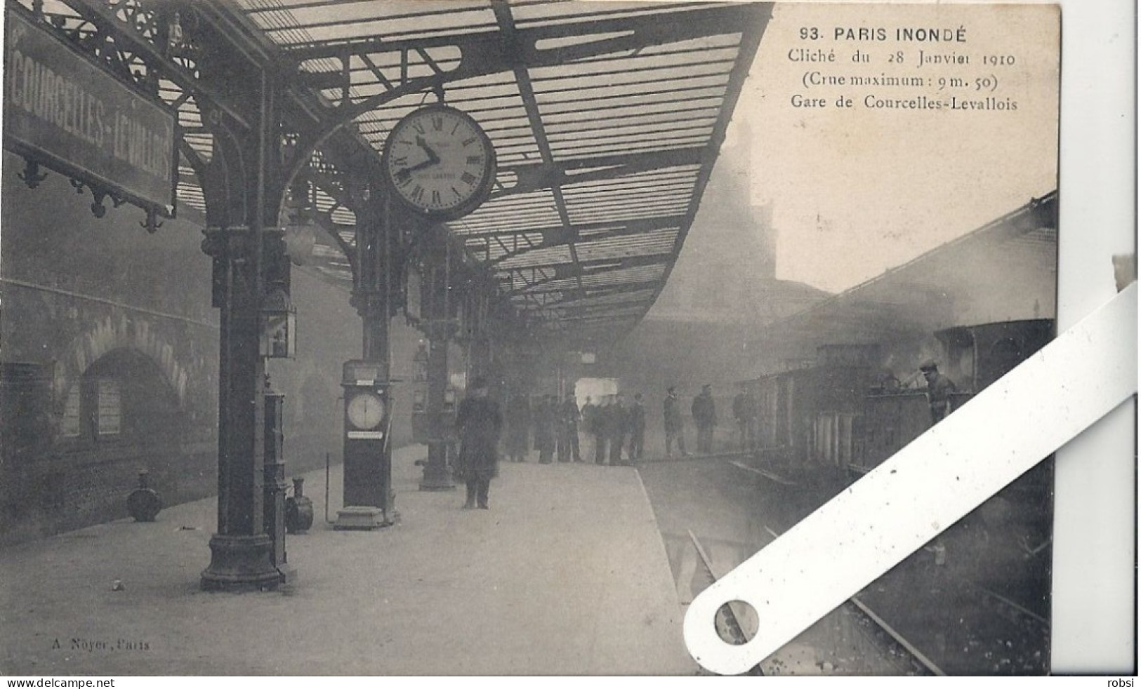 75 Paris XVII, Gare De Courcelles Levallois Crue De 1910,  D17.22 - Arrondissement: 17