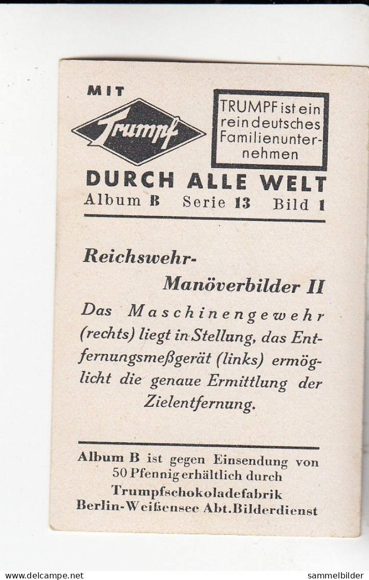 Mit Trumpf Durch Alle Welt Reichswehr Manöverbilder II Das Maschinengewehr   B Serie 13 #1 Von 1933 - Other Brands