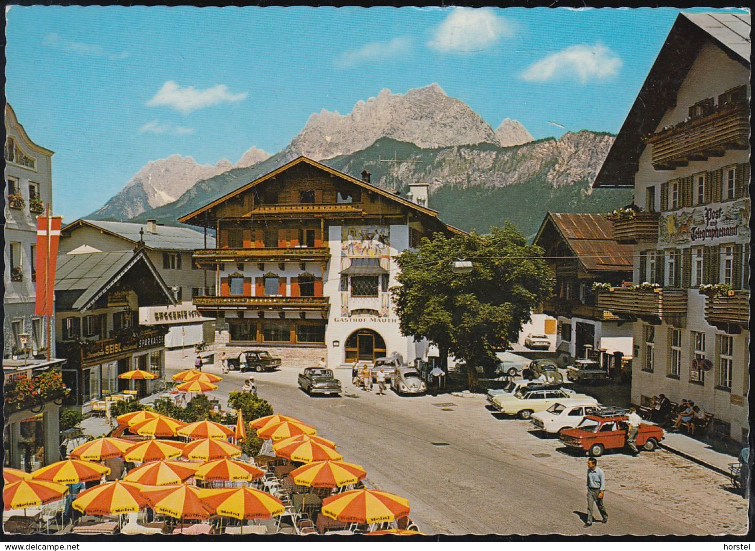 Austria - 6380 St. Johann In Tirol - Zentrum - Cars - Opel Kapitän 1956 - NSU Prinz - VW Käfer - Nice Stamp - St. Johann In Tirol