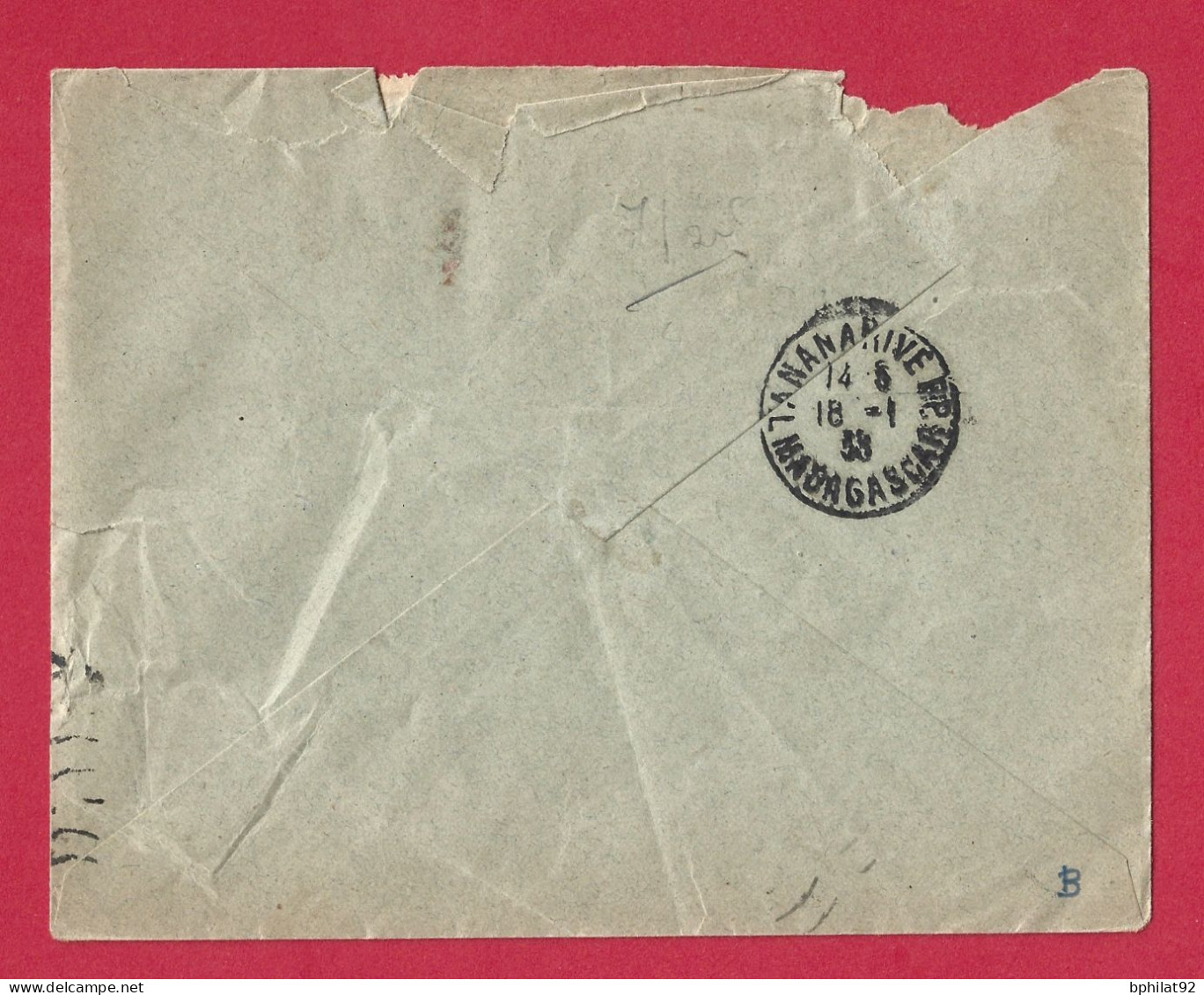 !!! MADAGASCAR, LETTRE PAR AVION DE DIEGO-SUAREZ POUR PARIS DE JANVIER 1938 - Airmail