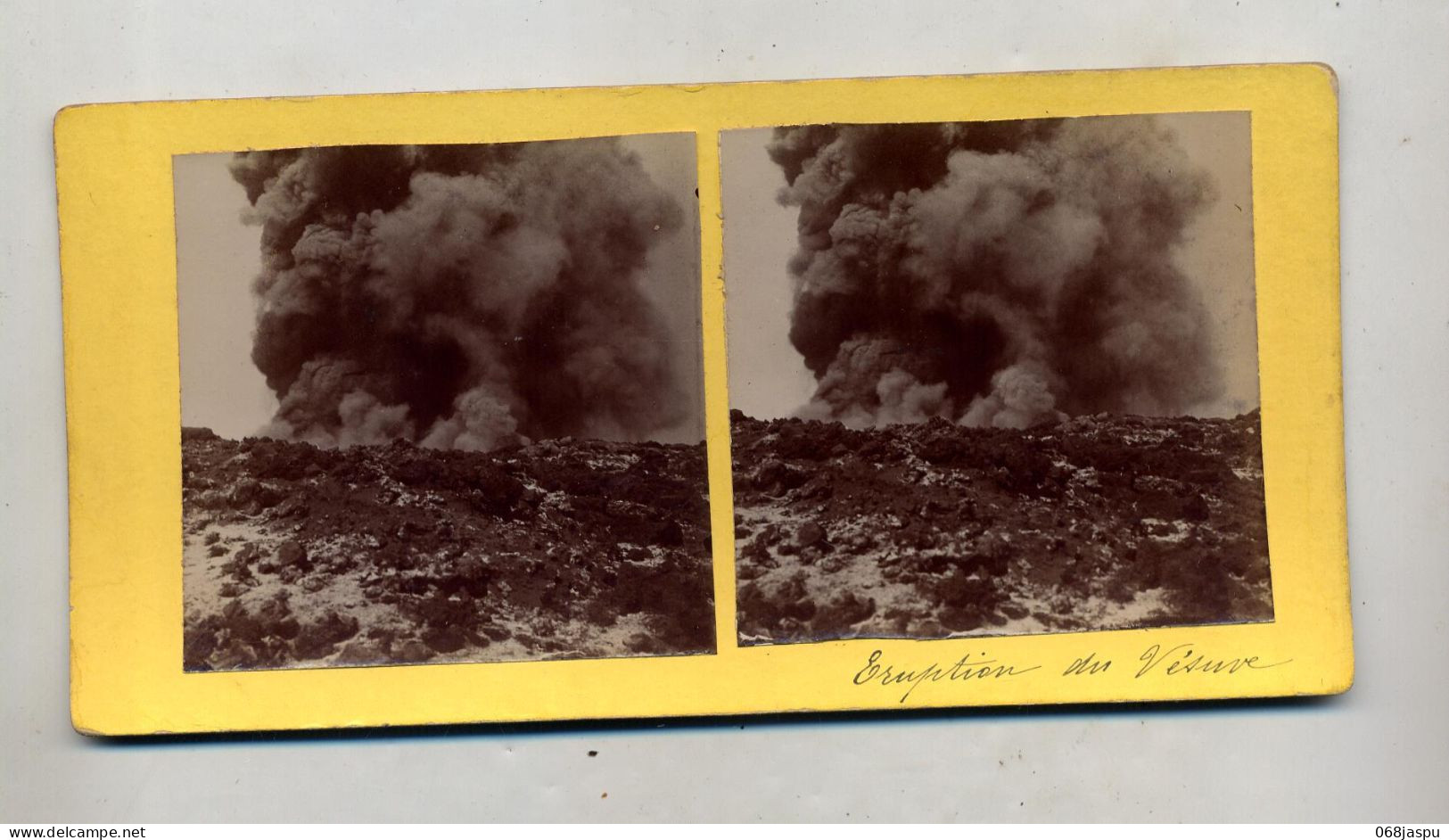 Photo Stéréoscopique Eruption Du Vesuve - Stereoscopic