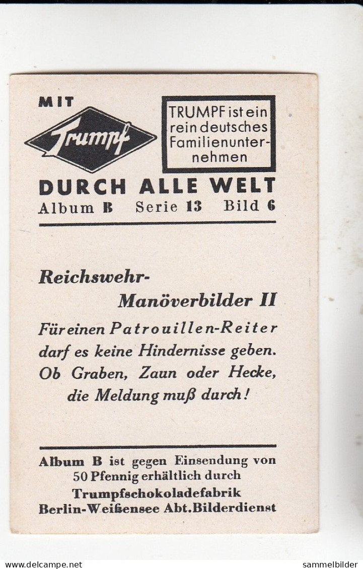 Mit Trumpf Durch Alle Welt Reichswehr Manöverbilder II Patrouillen Reiter    B Serie 13 #6 Von 1933 - Sigarette (marche)