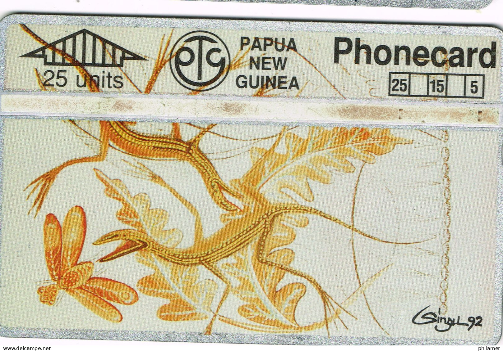 PAPOUASIE NOUVELLE GUINEE PAPUA NEW GUINEA Telecarte Phonecard TELIKOM GECKO INSECTE LEZARD LIZARD Ut BE - Papoea-Nieuw-Guinea