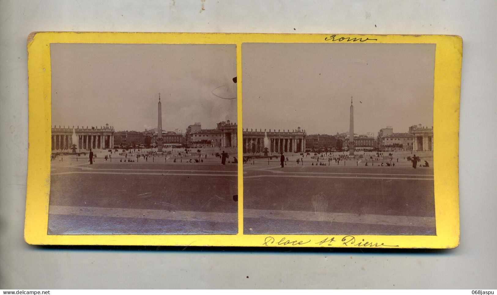 Photo Stéréoscopique Rome Place  Saint Pierre - Stereoscopic