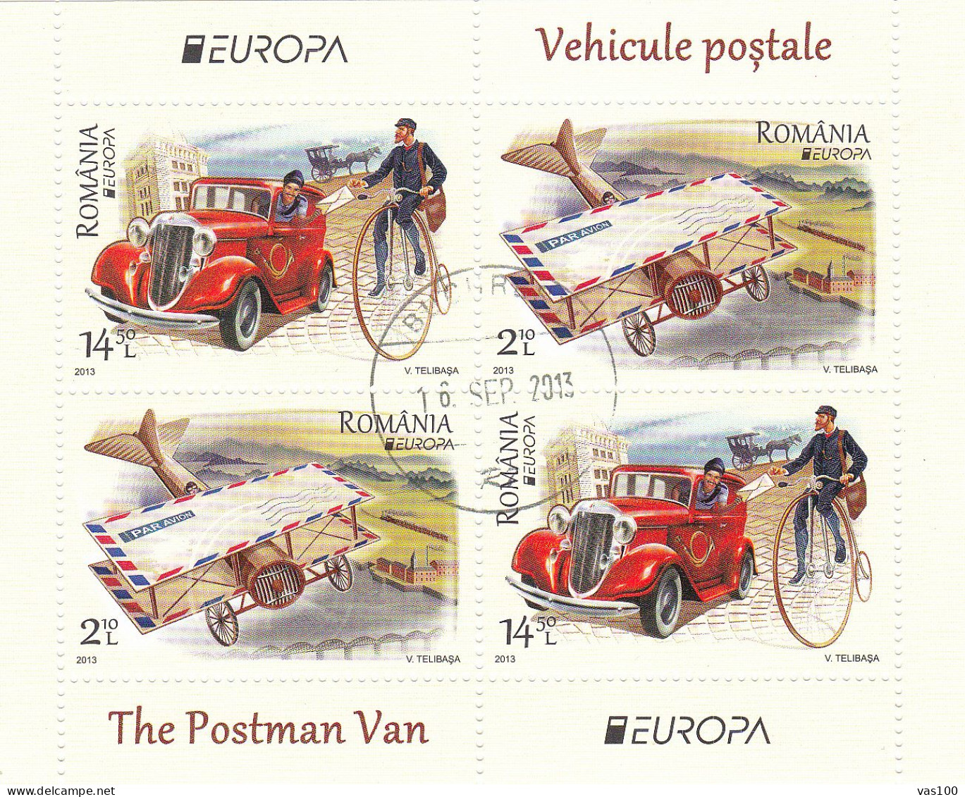 EUROPA 2013  BLOCK  USED,model A  ROMANIA - 2013