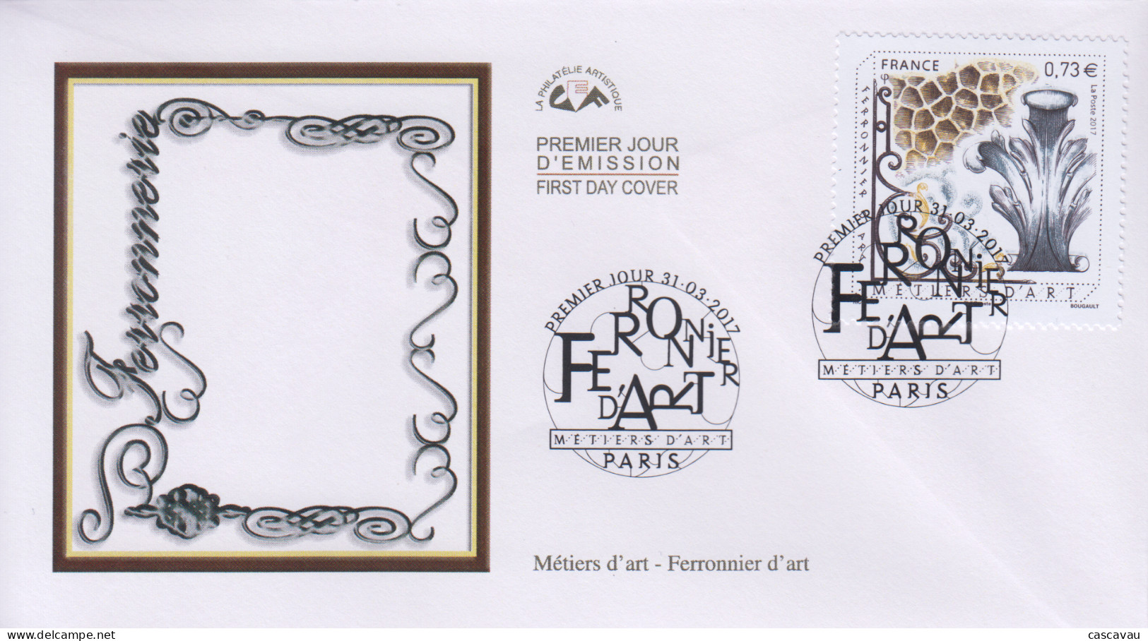 Enveloppe   FDC  1er   Jour     FRANCE    Les  Métiers  D' Art  :  Ferronier  D' Art   2017 - 2010-2019