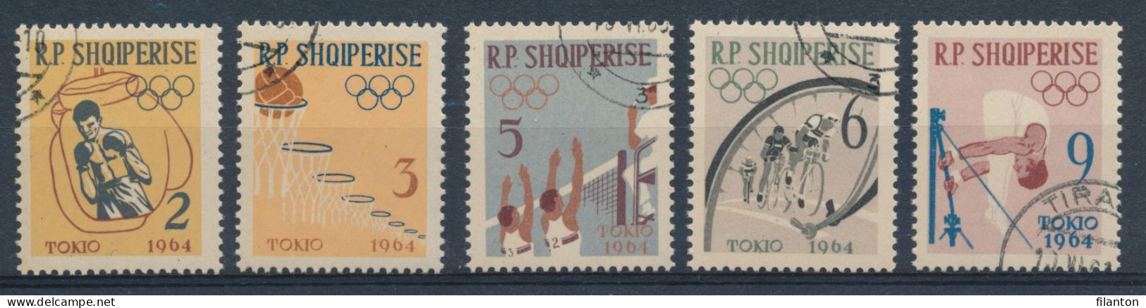 ALBANIE - Mi Nr 747/751 - Olympiade 1964 Tokio -  Gest./obl. - Cote 19,00 € - Albania