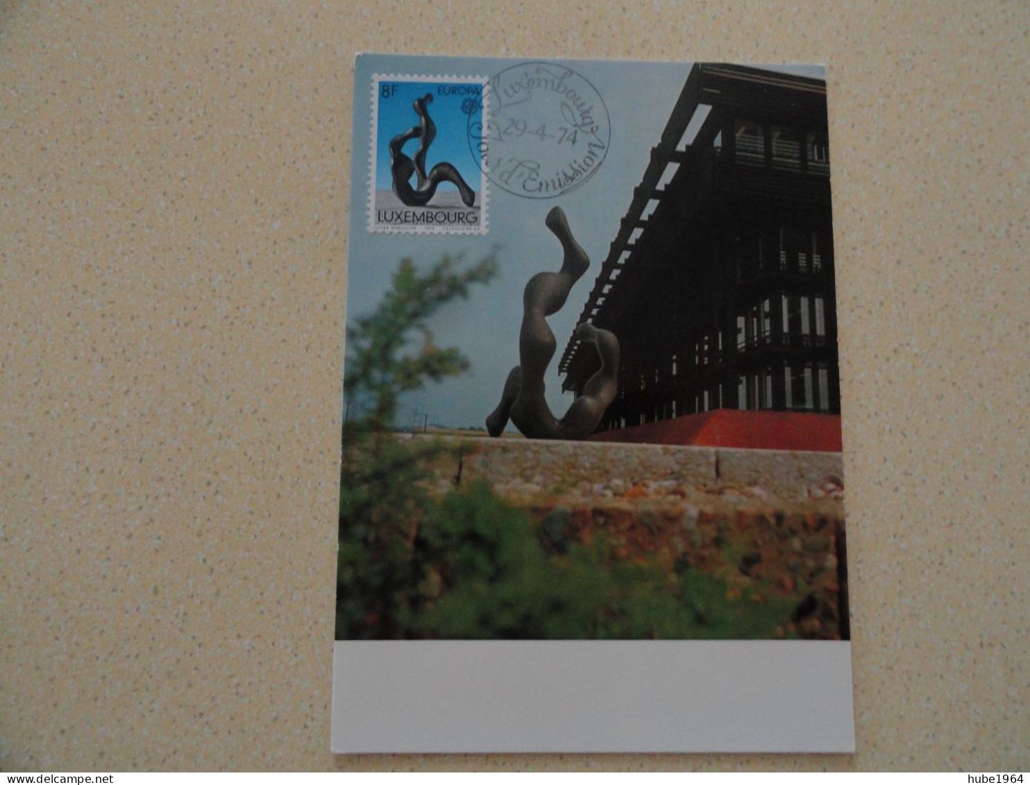 CARTE MAXIMUM CARD CROISSANCE SCULPTURE PARVIS DU PALAIS DE JUCTICE DES COMMUNAUTES EUROPEENNES LUXEMBOURG - Sculpture