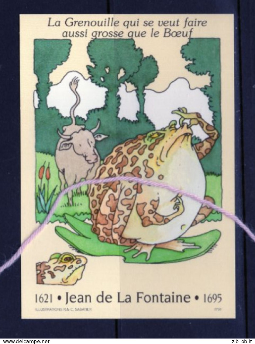 (alm)  CARTE MAXIMUM  FRANCE JEAN DE LA FONTAINE LGRENOUILLE BOEUF - Contes, Fables & Légendes