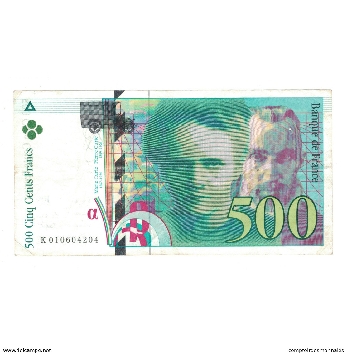 France, 500 Francs, Pierre Et Marie Curie, 1994, K010604204, TTB, Fayette:76.01 - 500 F 1994-2000 ''Pierre Et Marie Curie''
