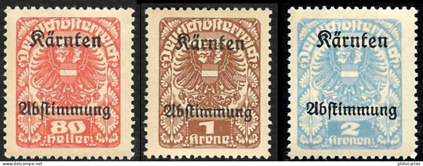 CARINTHIE 1920 - Plébiscite Avec Surcharge  Karnten Abstimmung - CA 10 à 12 - NEUFS* - Ungebraucht