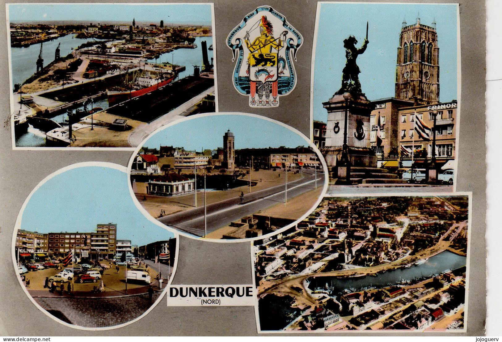 Dunkerque 5 Vues: Port , Place Jean Bart, Leughenaer, Vue Générale Blason - Dunkerque