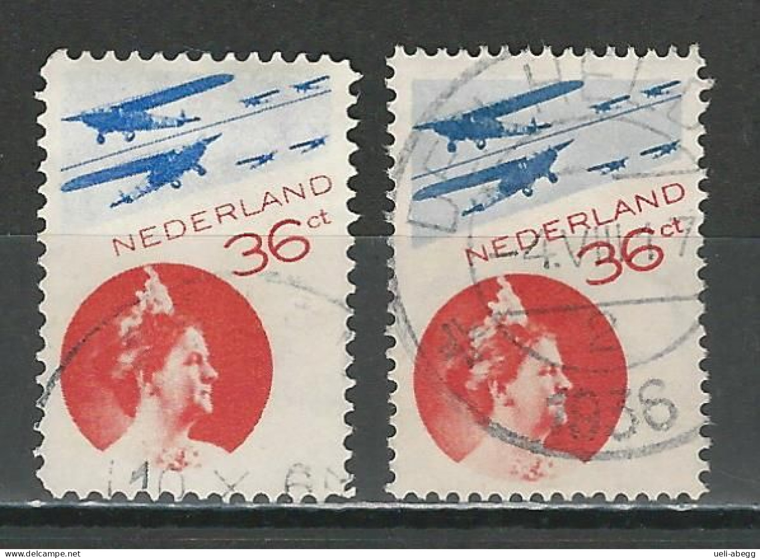 Niederlande NVPH LP9 A/B, Mi 241 A/B O - Luchtpost